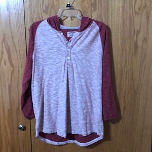 Express 3/4 sleeve hooded shirt